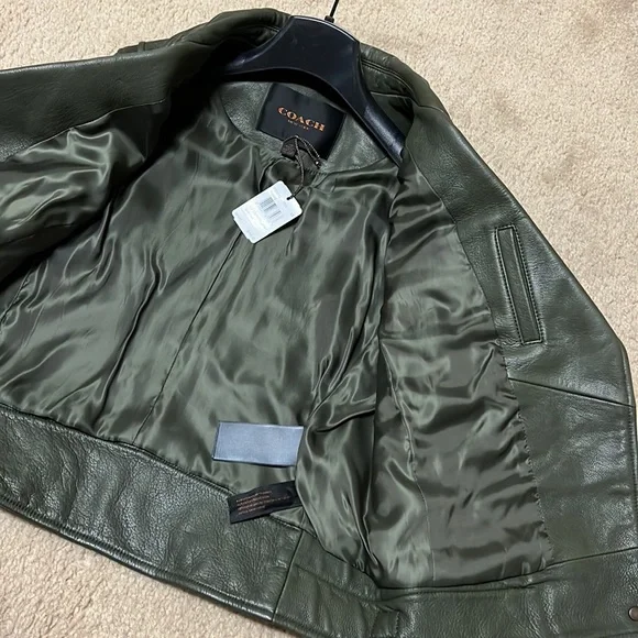 COACH Green Leather Jacket